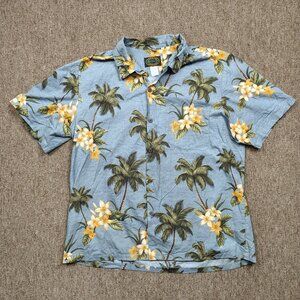 Vintage HAWAIIAN RESERVE Floral Button Up Shirt Men XL Short Sleeve Aloha Casual
